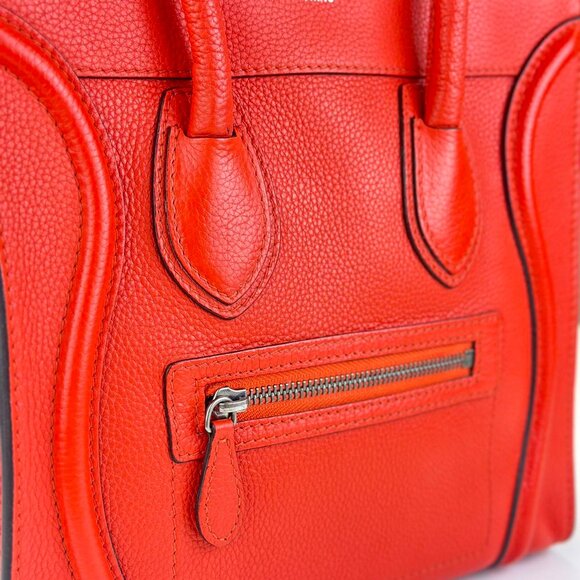 Celine Orange Leather Tote Shoulder Bag - Picture 6 of 7